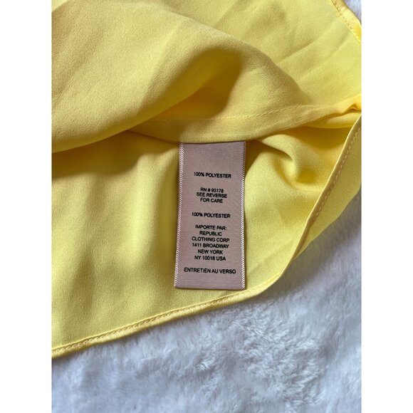 Philosophy Republic Clothing Women Yellow Satin Flutter Sleeve Blouse Medium New - Picture 8 of 10